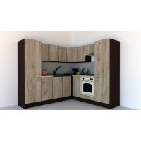 Bucatarie de Colt GENA NEW 11 DR. 210-230, Cu Corp de Cuptor, Wenge / Decor K002